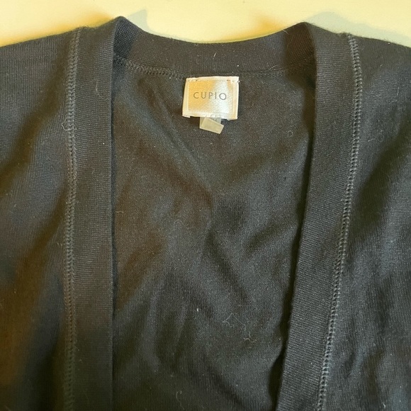 cupio black cardigan ruffle back med - Picture 2 of 3